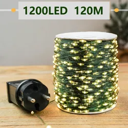 1200 LED Outdoor Led String Led Christmas Lights Fairy String Lights Plug Green Tree Holiday Party Wedding Party Decoration