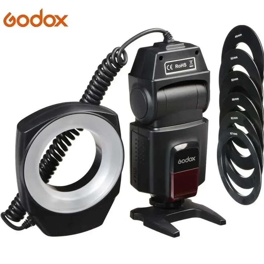 

2025ML-150 Macro Ring Flash Light + Lens Adapter ML150 Universal For DSLR Cameras Olympus Pentax