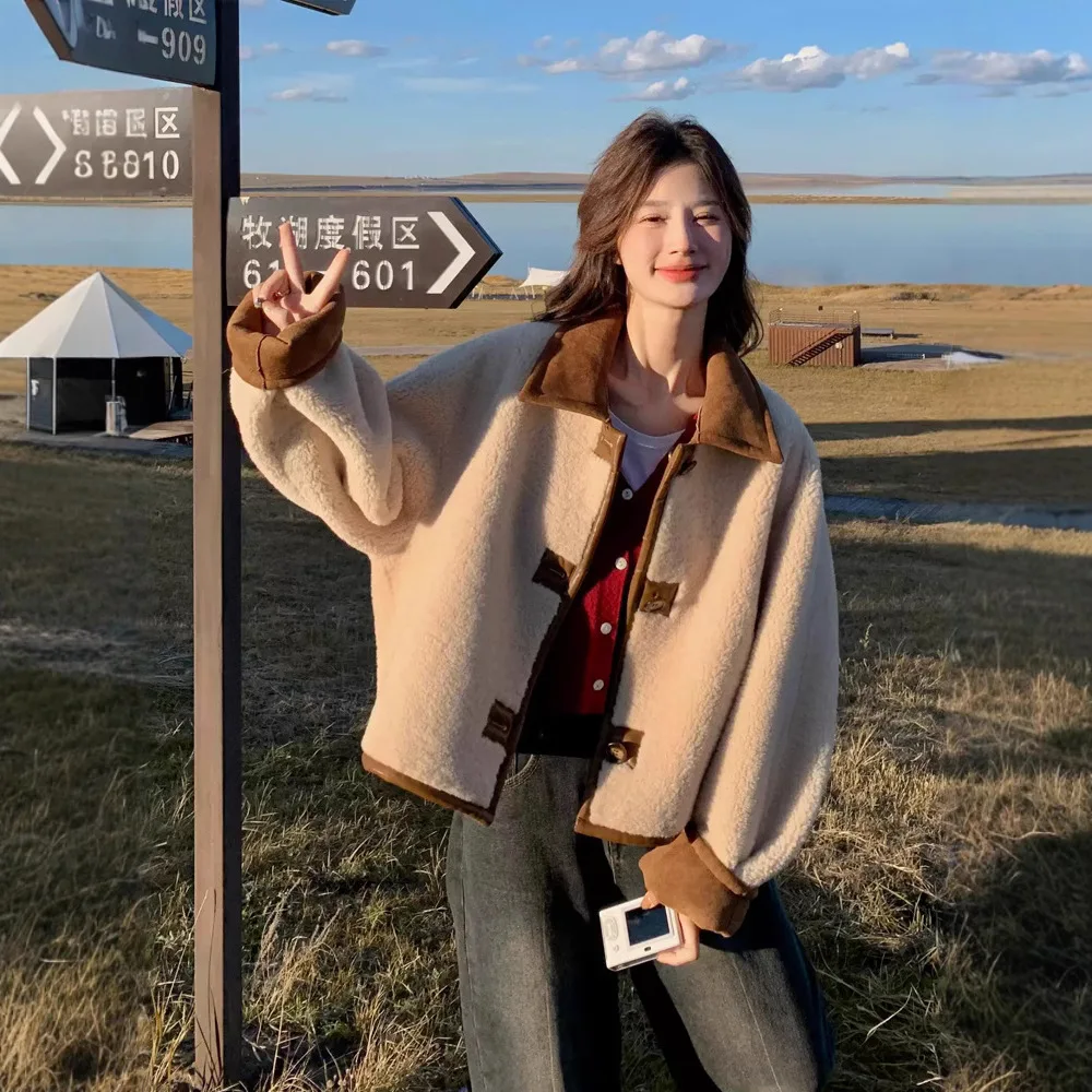 Double-sided Wearable Jacket 2025 Autumn and Winter Plus Velvet Padded Fashionable Commuter Style Women's Jacket