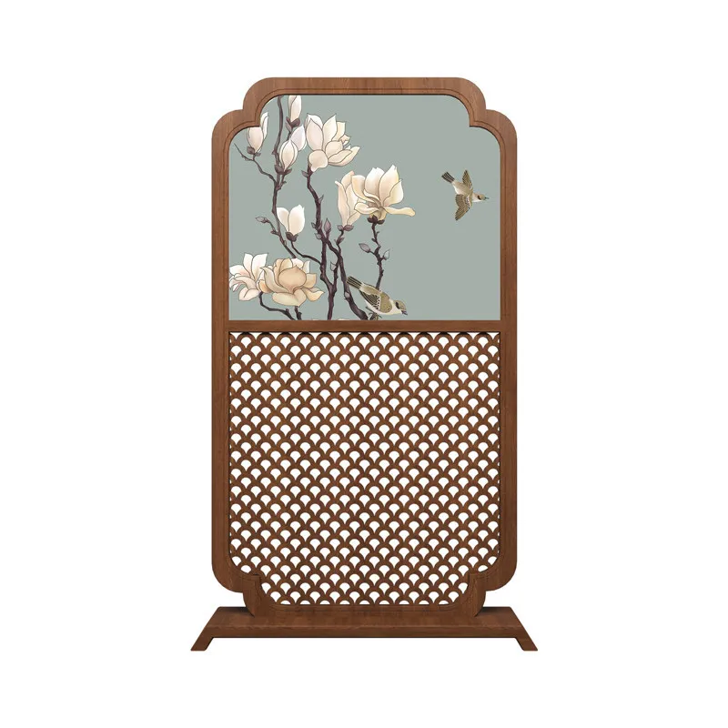Solid wood double-sided embroidery screen, home partition, household entrance fence, living room, modern simplicity blocking Suz