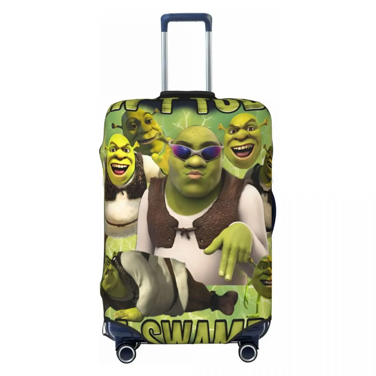 

Custom Can't Today I'm Swamped Shrek Luggage Cover Funny Funny Shrek Face Meme Suitcase Protector Covers Suit For 18-32 inch