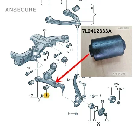 Front Lower Control Arm Mount Bush Rubber For Audi Q7 VW Touareg   7L0412333A