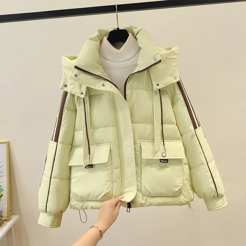 

Casual Chic ort Hooded Cotton Jaet Women's Faionable Sa Winter New Arrival Loose plus Size Cotton Coat Korean Sle