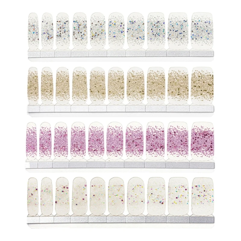 20PCS 3D Nagellak Strips Nail Wraps Decal Adhesive Nagels Stickers Valse Nail Design Nagellak Strips voor vrouwen C1FF