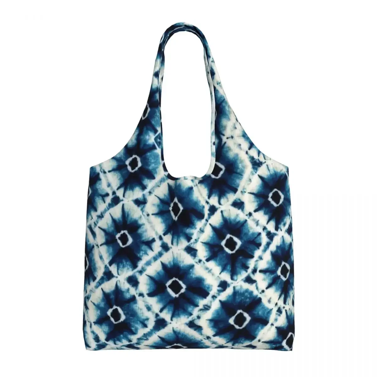 Custom Funny Advanced Tie Dye Patterns Shopping Tote Bags Reusable Traditional Dyeing Art Grocery Canvas Shoulder Shopper Bag