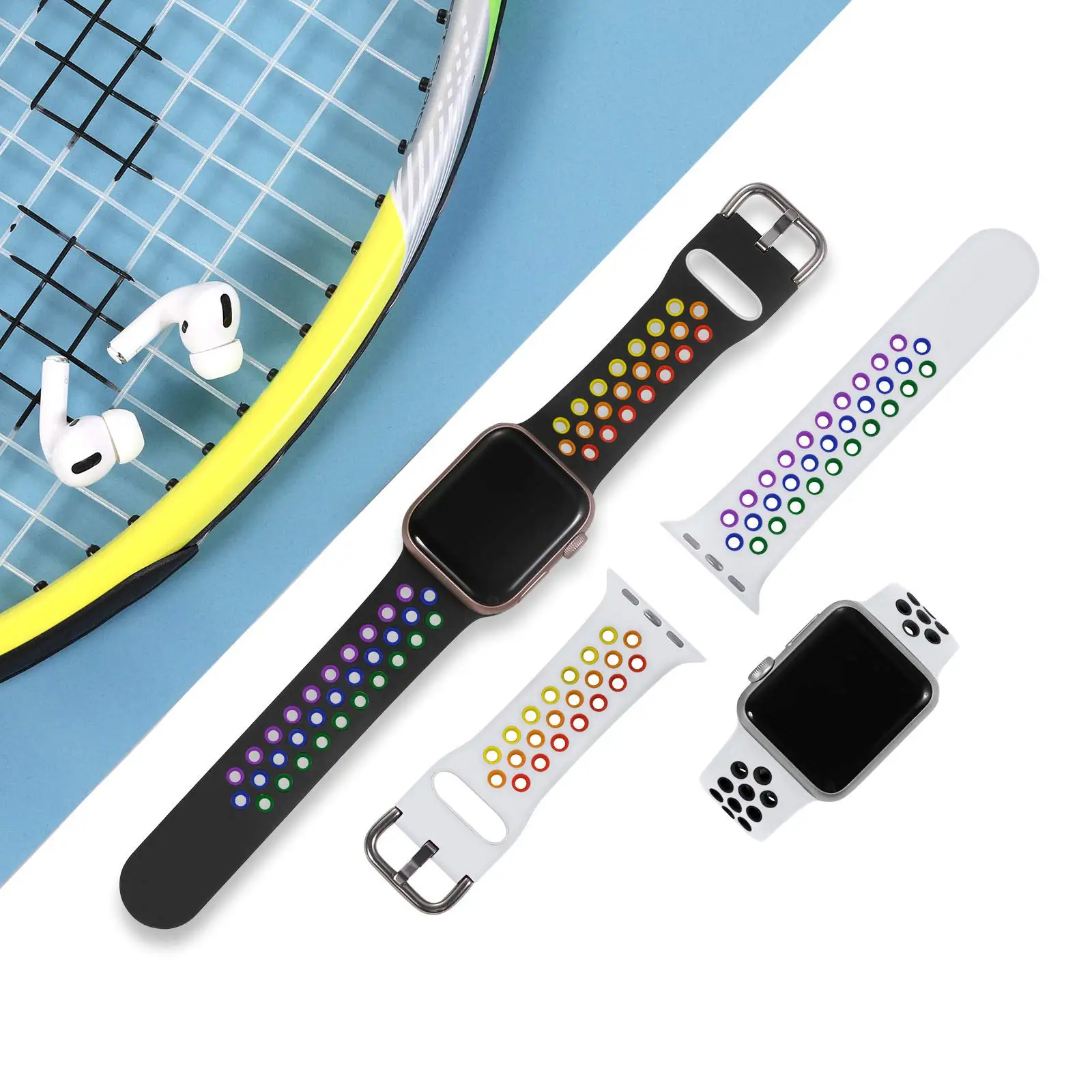 Cinturino traspirante in Silicone per Apple Watch 7 8 45mm 41mm 40 44 38 42mm per cinturino sportivo nike iWatch serie SE 6 bracciale Ultra 49mm