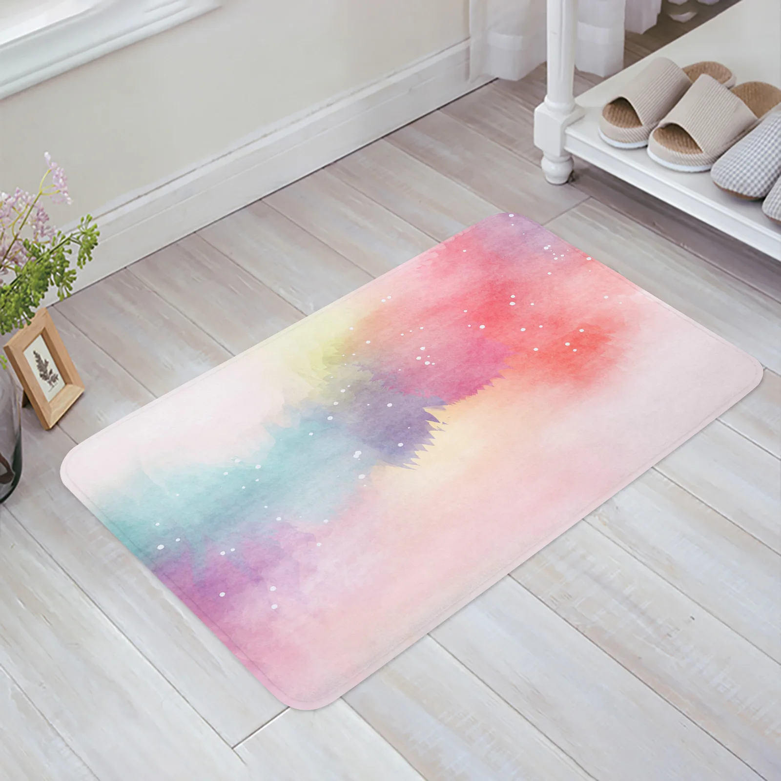 

Watercolor Painting Floor Mat Kitchen Bedroom Decor Carpet Home Hallway Entrance Doormat Bathroom Door Anti-Slip Foot Rug