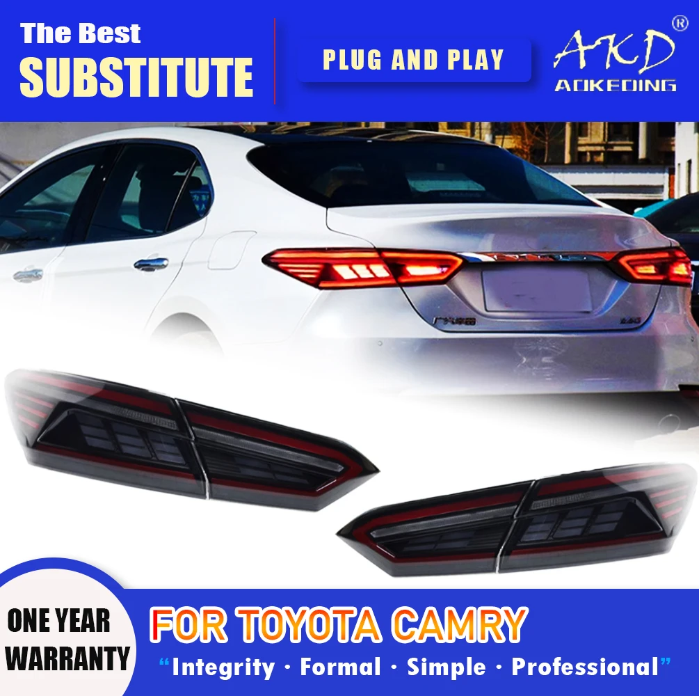 

AKD Tail Lamp for Toyota Camry LED Tail Light 2018-2023 Camry Rear Fog Brake Turn Signal Automotive Accessories