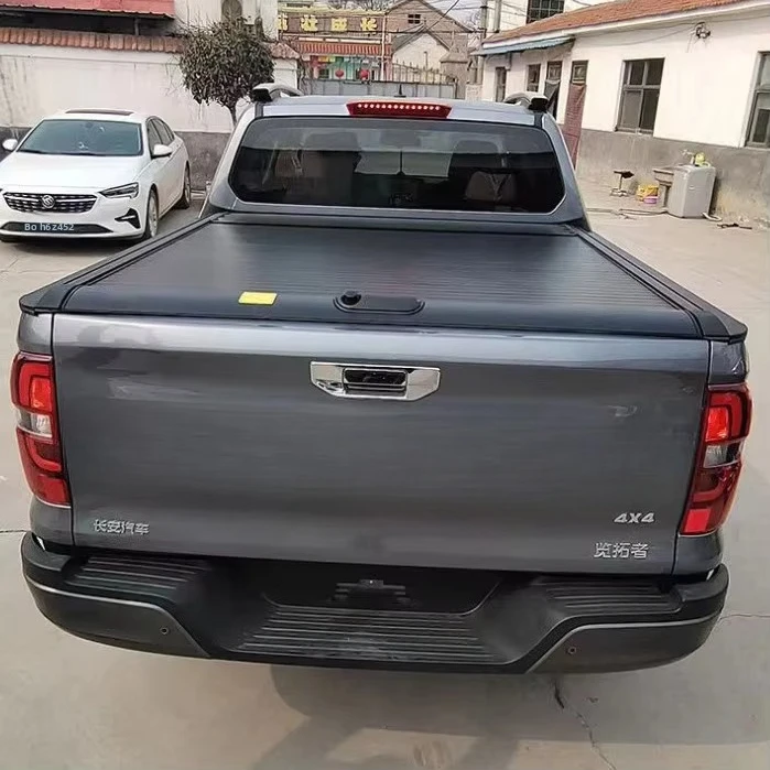 

Pickup Roller Shutter Rear Box Cover Manual Push-Pull Flat Cover Aluminum Alloy Retractable Waterproof for Ford Triton