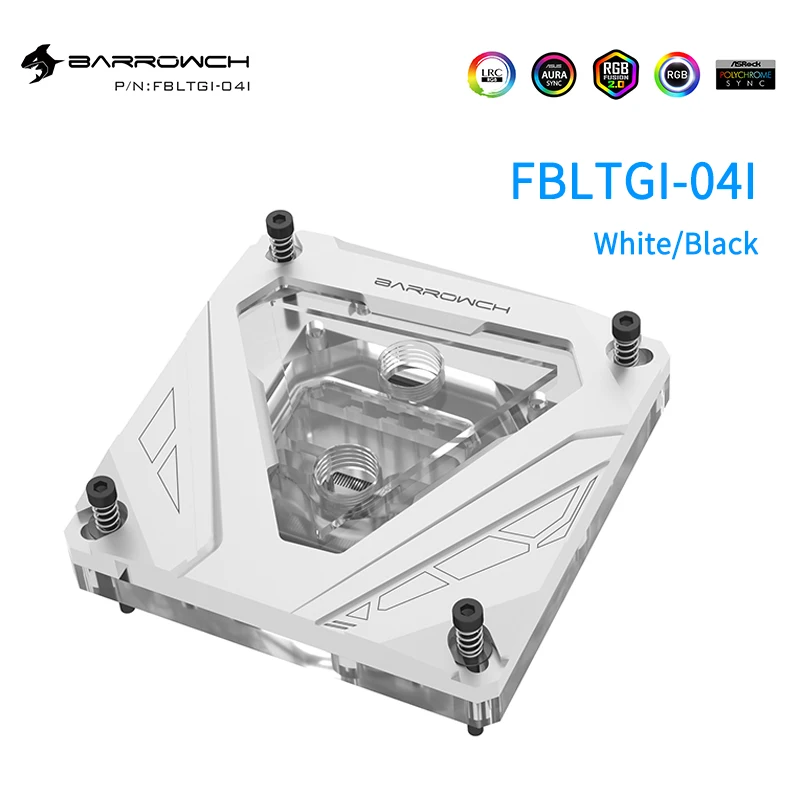 Barrowch CPU Water Cooling Block M Series for Intel 1700/115X/X99/x299 Future Mechanical Style Liquid Cooling Cooler,FBLTGI-04I