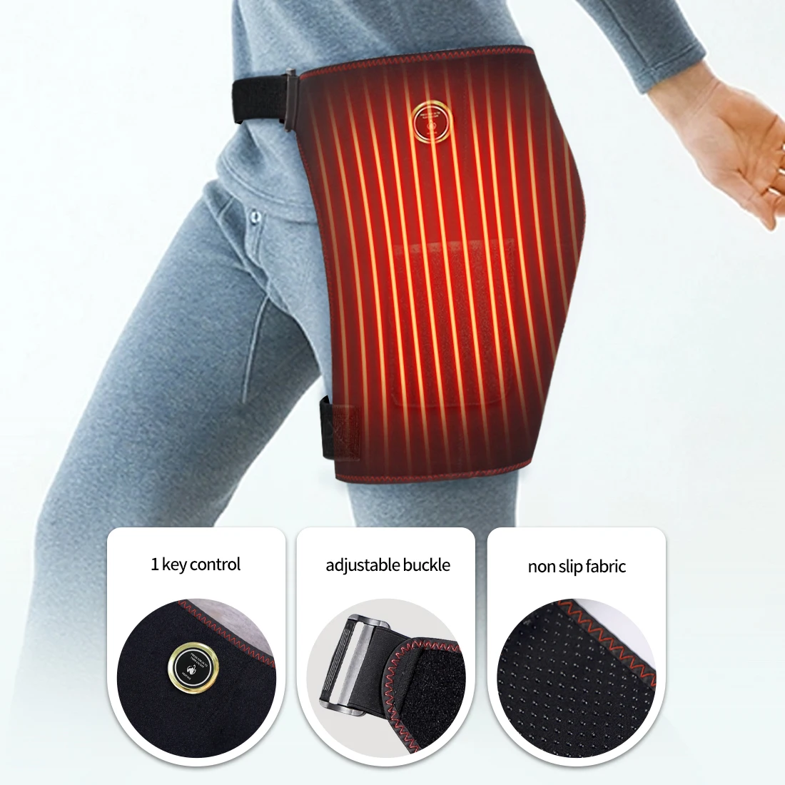 

Portable Electric Heated Hip Massager Vibration Kneading Sciatica Pain Alleviation Muscle Strain Recovery Winter Warm Gear