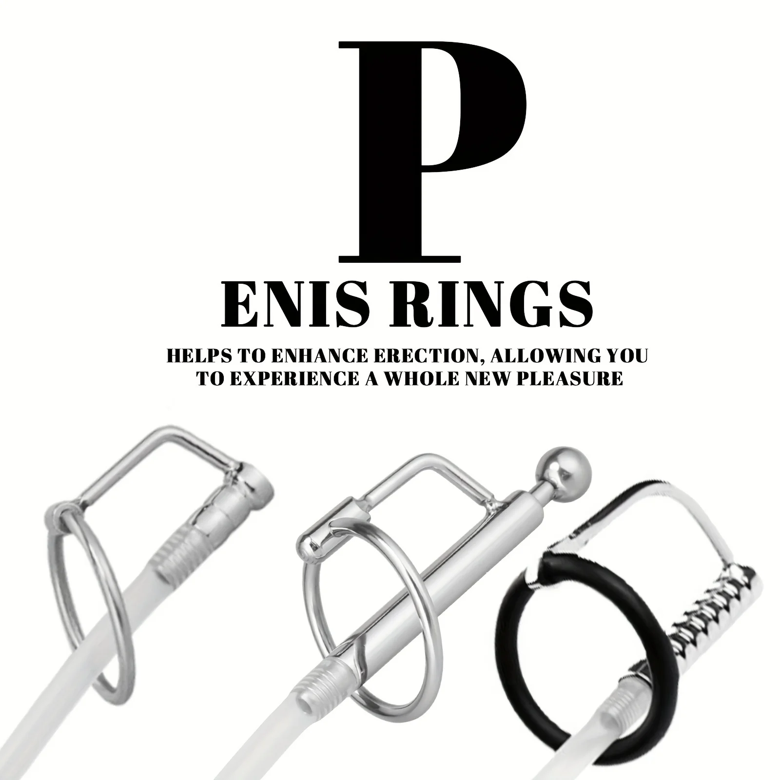 1 قطعة مجرى البول مرنة لعبة استثارة القضيب جوفاء مجرى البول الأصوات مع حلقات القضيب ، ذكر تحفيز لعبة استثارة القضيب موسع سيليكون مرن