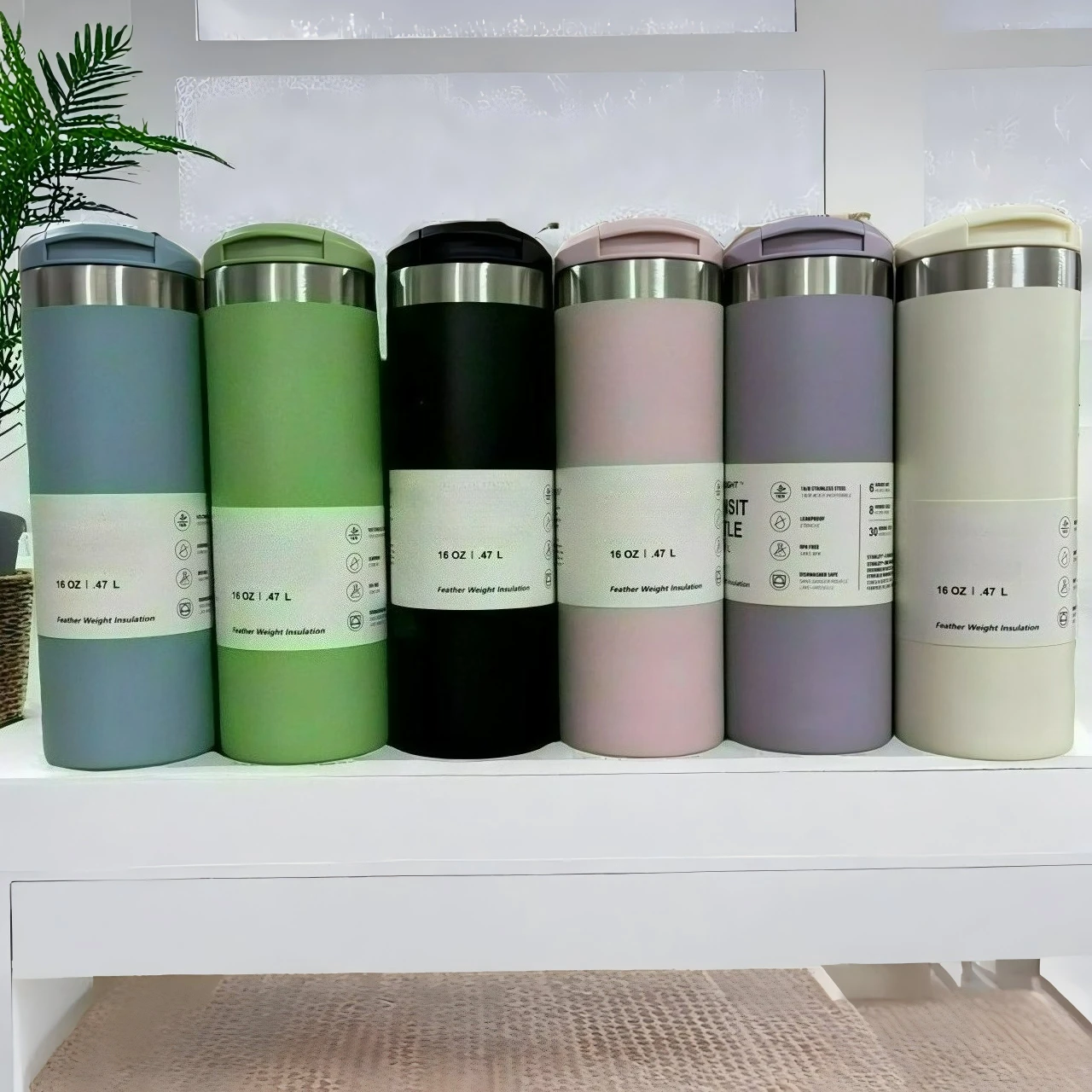 Nueva Taza Termo de agua de viaje sin asa, taza portátil para coche, termo de acero inoxidable de 16 Oz, botella de vacío deportiva para viajes de 400-500ml