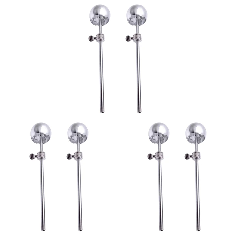 

A74K-6Pcs Bass Drum Pedal Beater Aluminum Alloy Hammer Head Percussion Instrument Accessory Parts,Silver
