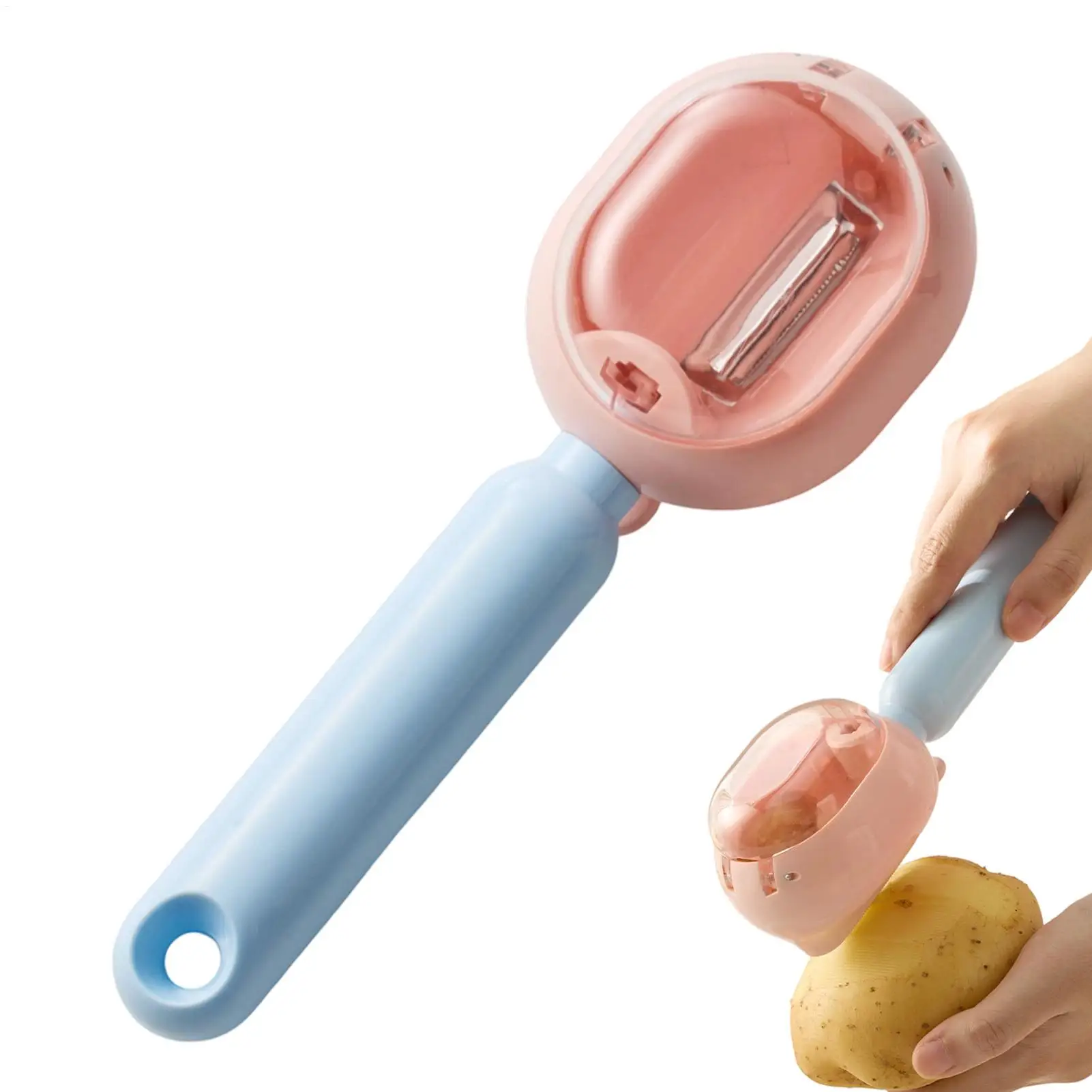 Peeler with Storage Box, Fruit and Vegetable Peeler, Stainless Steel Multi-Functional Peeler, Suitable for Kitchen Restaurant