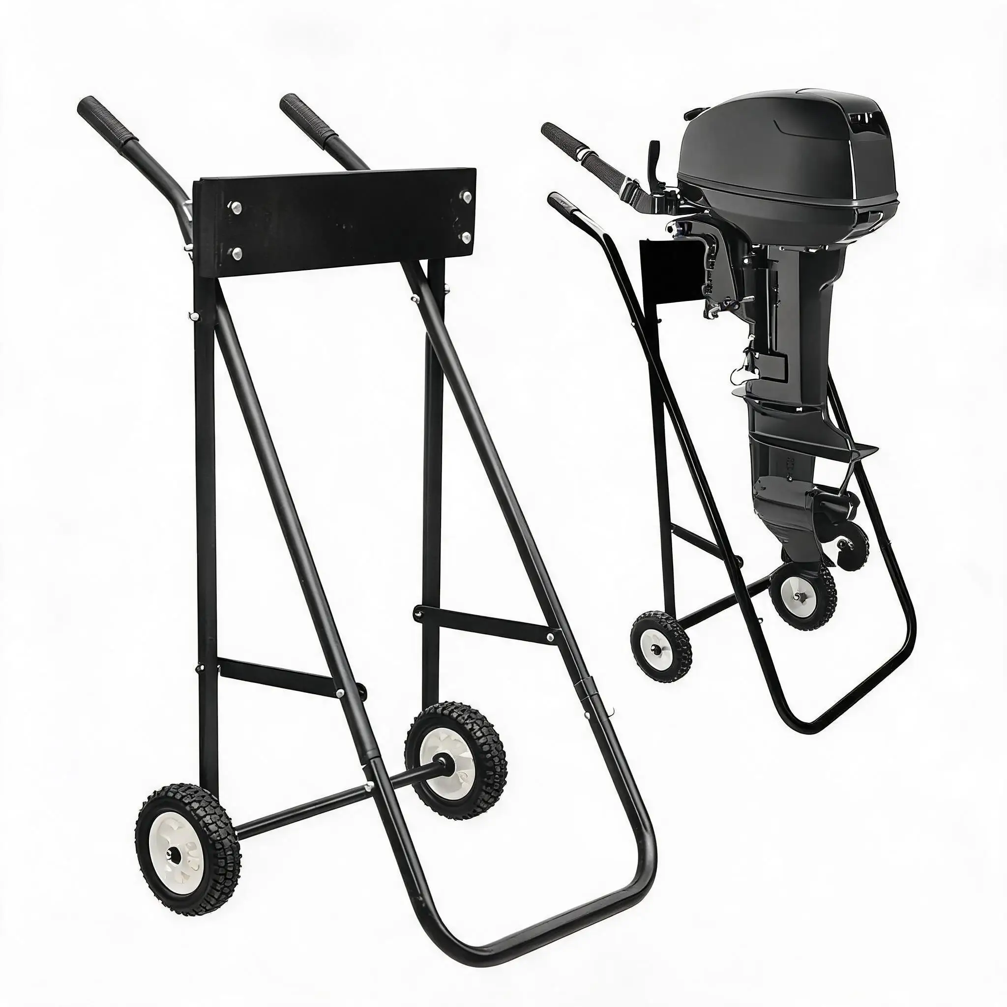 Carrello pieghevole per motori fuoribordo – supporto per trasporto motori con capacità di 85 kg – altezza di 99 cm, ideale per la manutenzione, la riparazione e il trasporto di imbarcazioni – robusto