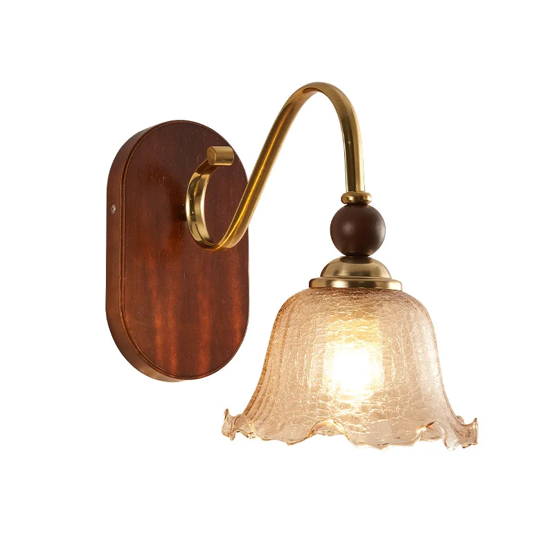 

Medieval style bedroom wall lamp French retro living room background wall lamp high-end bedroom bedside lamp corridor aisle lamp