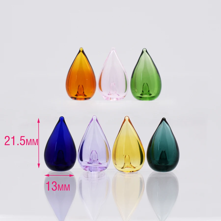 2pieces SNASAN Drop Colored Glass Bottle Necklace Pendant Earrings Charms Diffuser Perfume Refillable Jewelry Making Materials