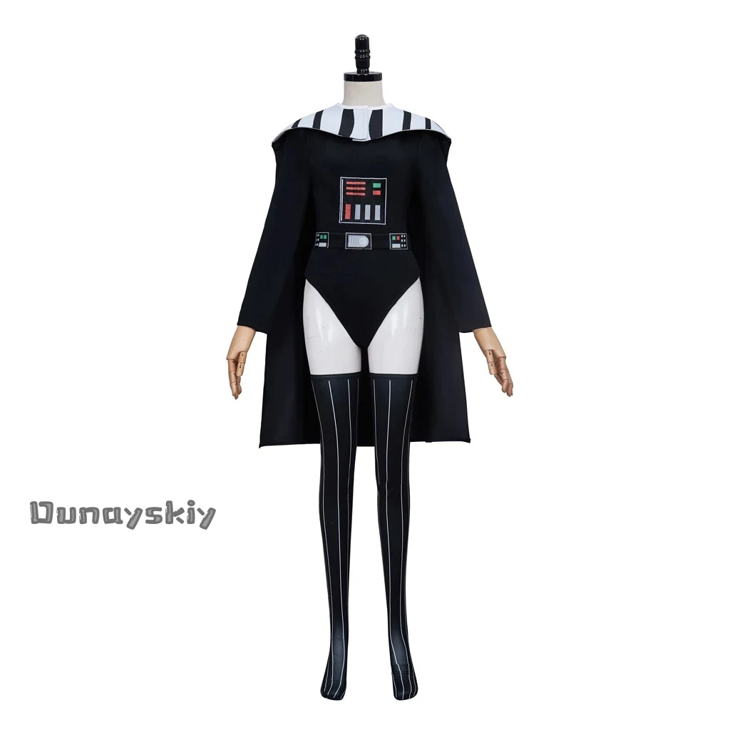 Darth Vader Cosplay Costume Sexy Women Jumpsuit  with Shawl Movie Anime Role-playing Zentai Suit Party Masquerade Tights s-3xl