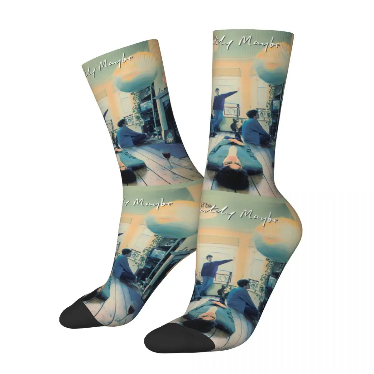 Funny Definitely Maybe Artwork Rock Band Albums Soccer Socks O-Oasis Polyester Long Socks for Women Men Non-slip