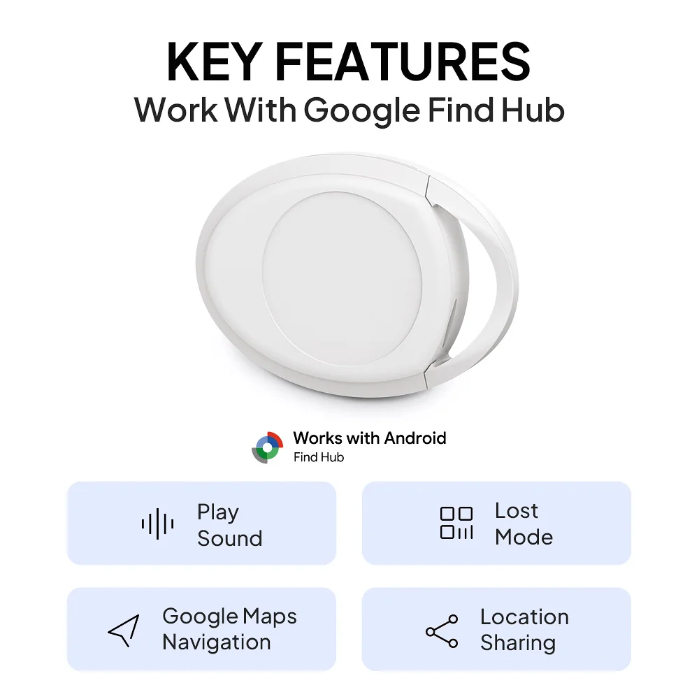 Android Smart Tag Compatible with Google's Find Hub Long-Distance Tracker for Keys Works with Pixel & Xiaomi CE RoHS Certified