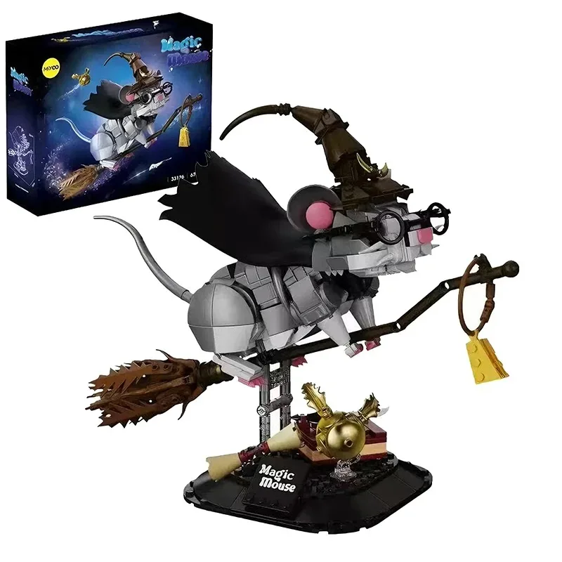 

Набор строительных блоков Magic Mouse: Декоративная модель животного-волшебника, игрушка для сборки своими руками, для коллекции