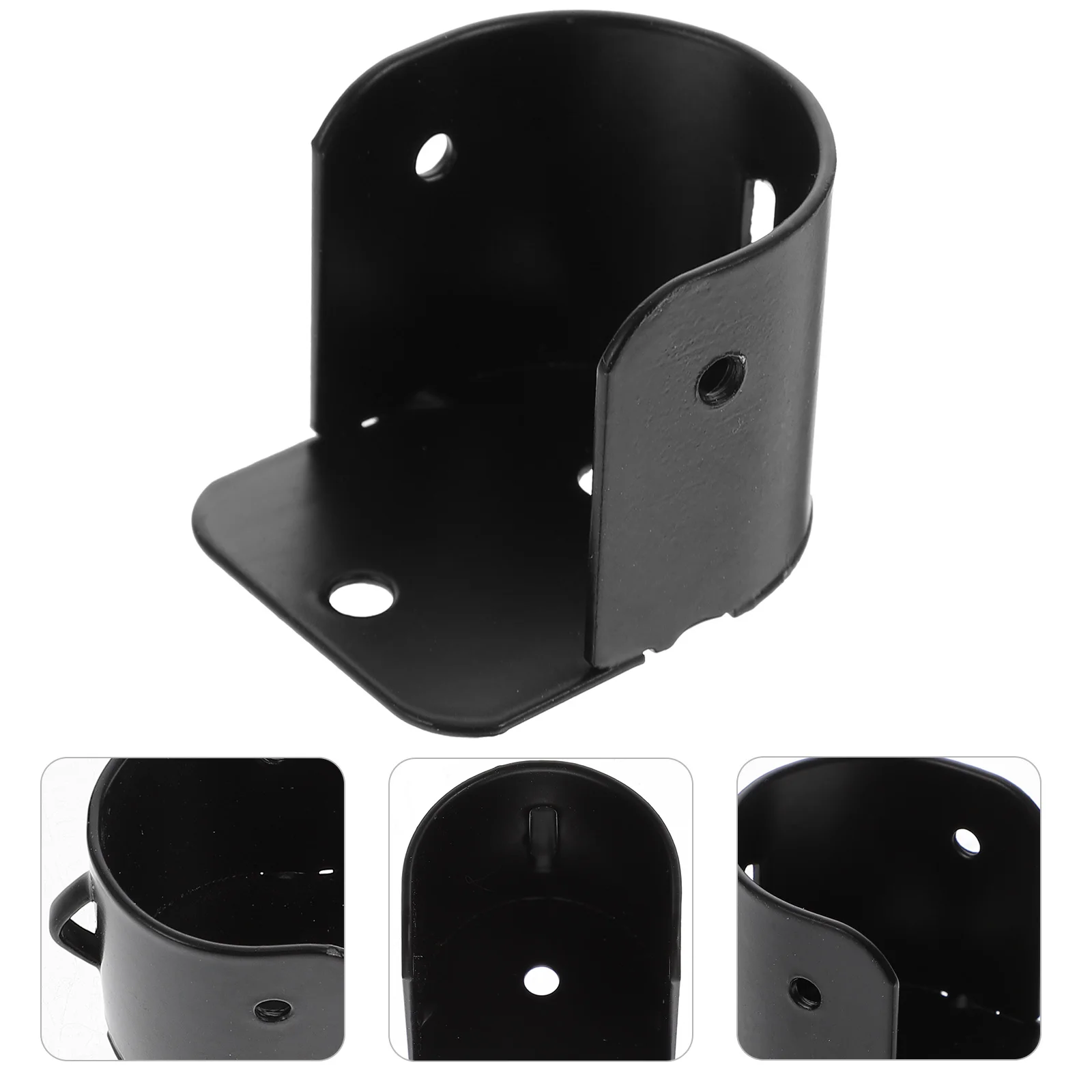 

4 Pcs Curtain Rod Flange Bracket Black Hardware Mounting Support Closet Pipe Wardrobe Bathroom Storage Easy Install Smooth