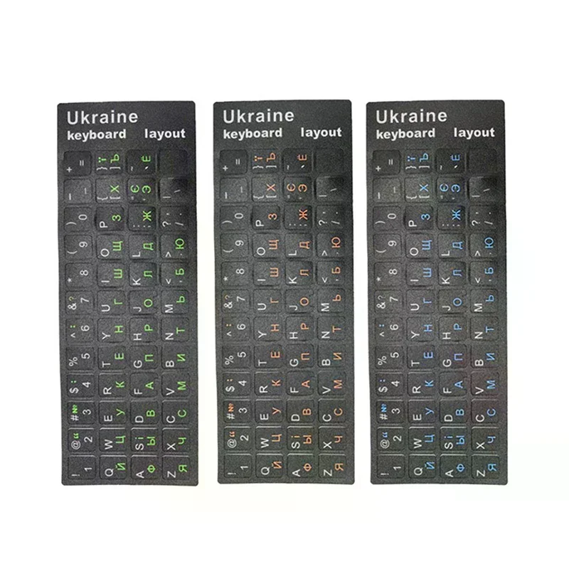 Ukraine Language Ukrainian Keyboard Sticker Durable Alphabet Black Background For PC Laptop Accessorie Computer Keyboard