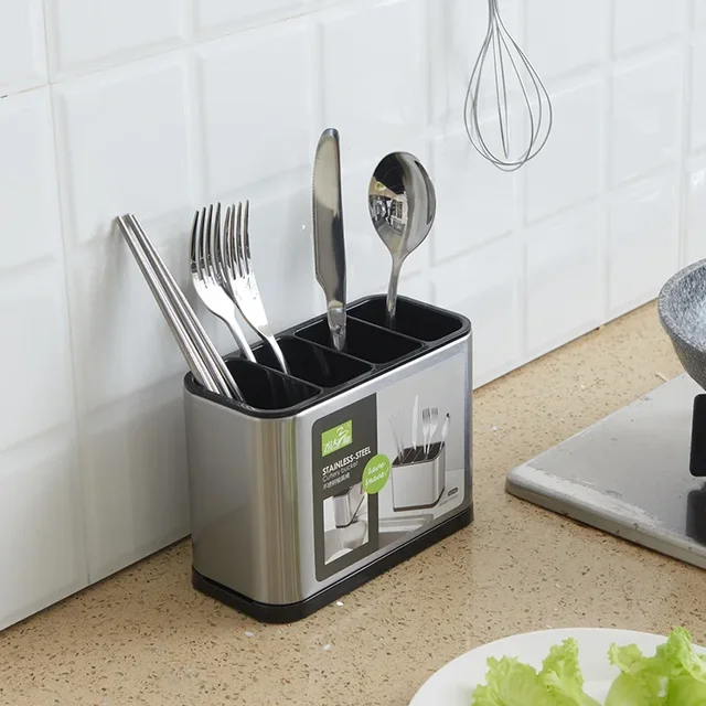 Stainless Steel Chopstick Spoon Storage Rack 1
