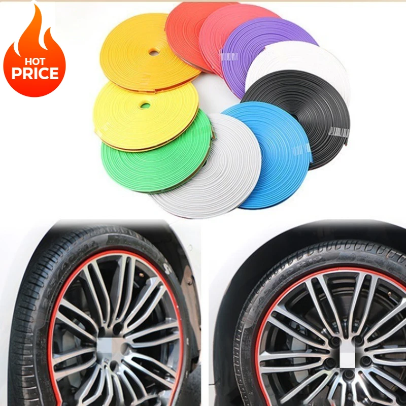 Tire Guard Decorative Strip Rubber Moulding Trim More Color Car Sticker Styling 8 Meters Car Wheel Rim Blades Protector Line