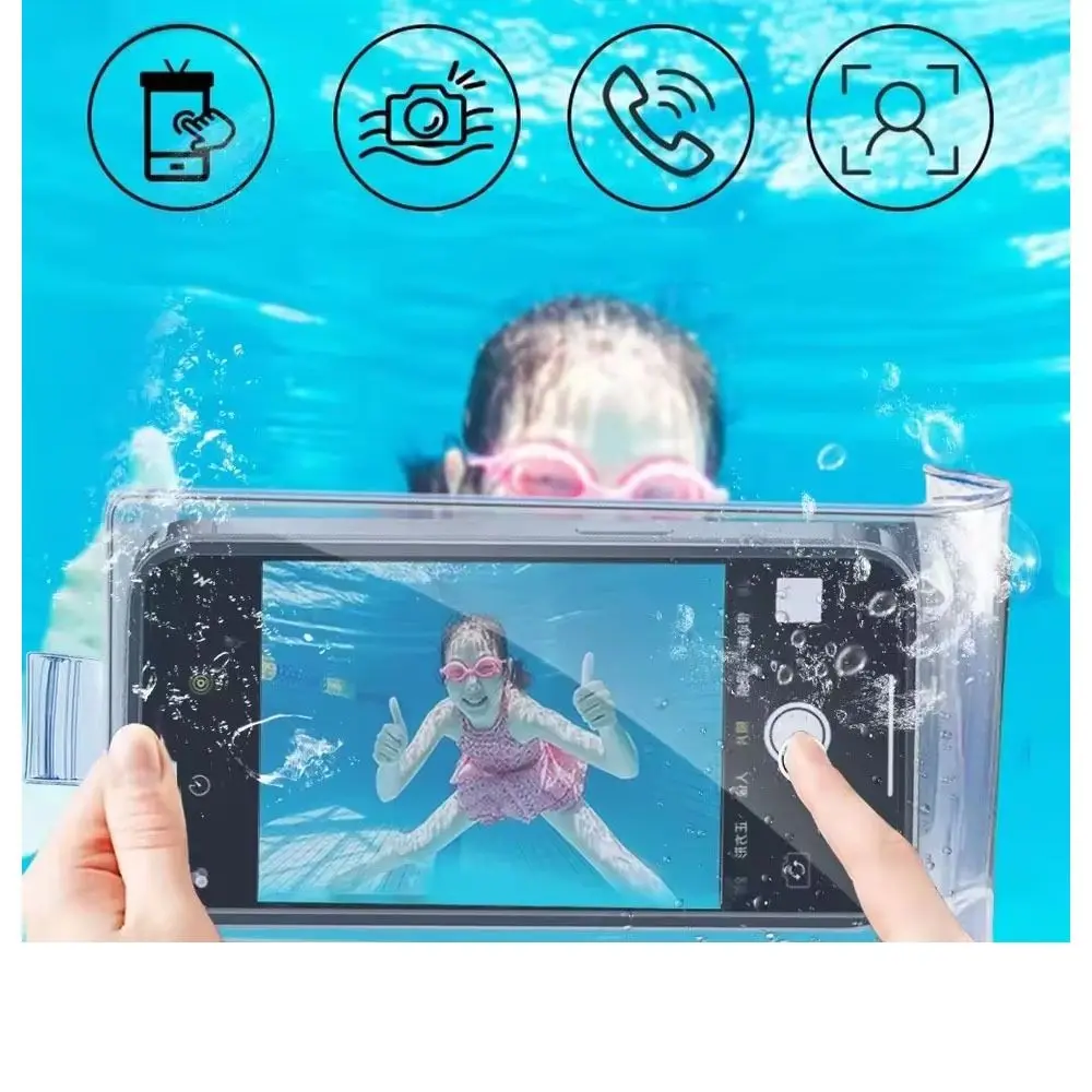 Transparent Rainproof Waterproof Phone Pouch High Sensitivity Biking Cycling Waterproof Covers for IPhone Samsung Mi