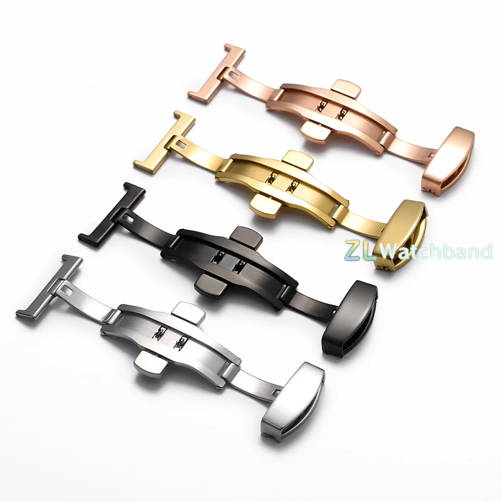 Stainless Steel Butterfly Buckle Watch Band Clasp Deployment Watchbands Buckles 10/12/14/16/18/20/22mm Clasp Watchband Accessory