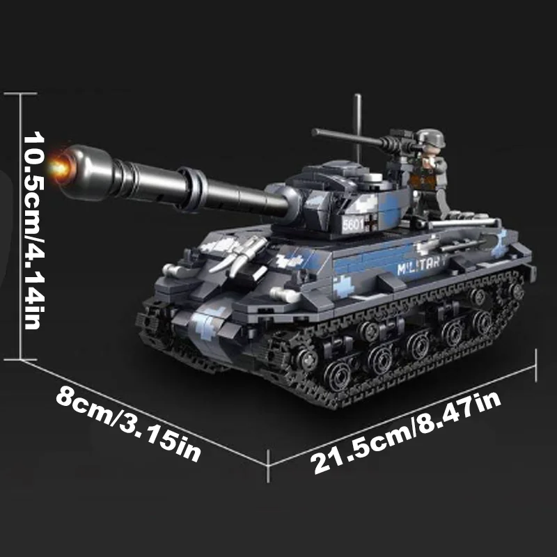 660PCS Military main Battle tank building blocks World War II Army Soldier building blocks giocattolo educativo per bambini regalo per ragazzo