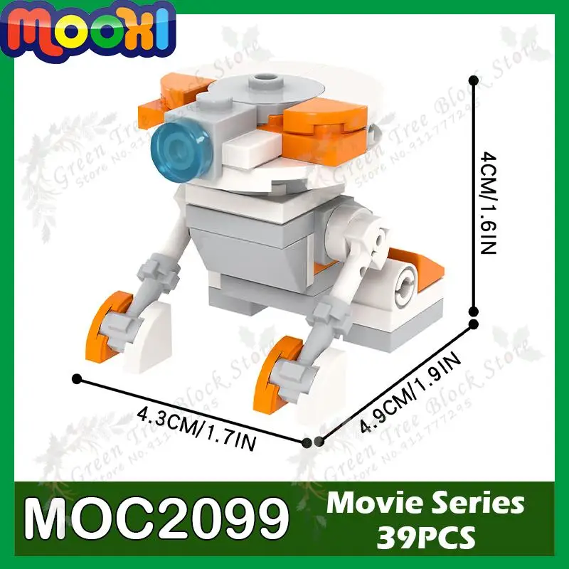 MOC2099 39PCS Movie T3-M4 Robot MOC Building Blocks DIY Interstellar Sci-Fi Astromech Droid Models Assemble Bricks Toys For Kids