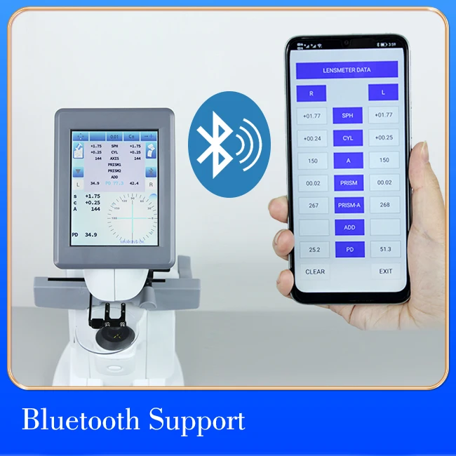 Optometry Equipment Auto Lensmeter  Focimeter with PD meter UV Blue Ray Measurement