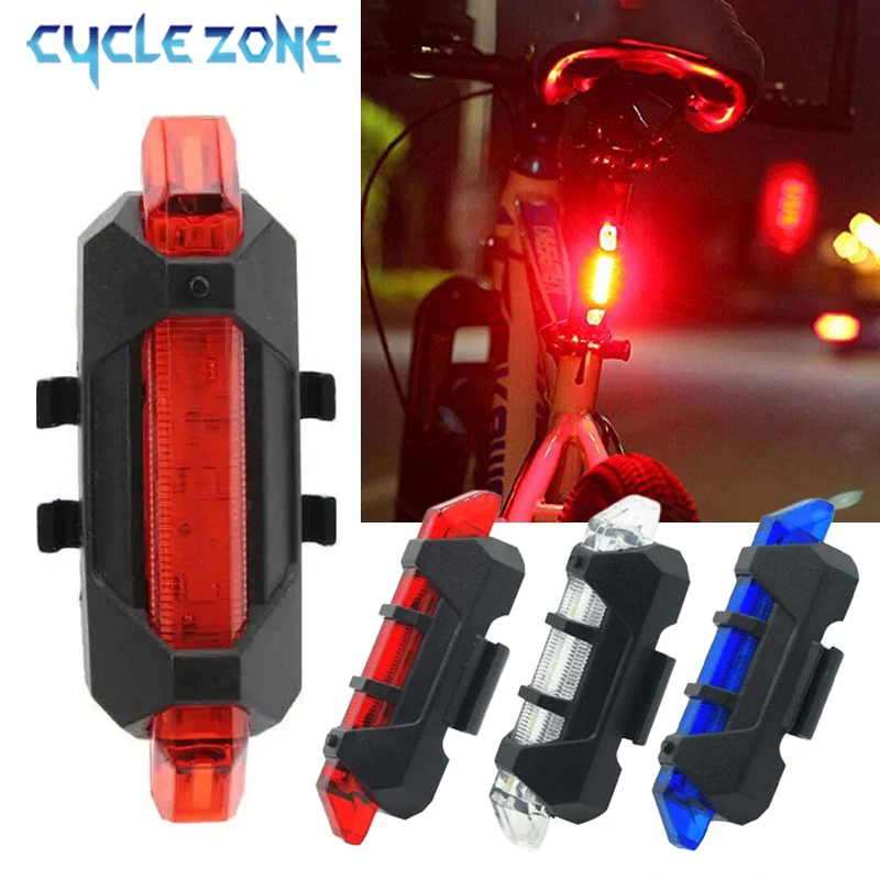 Bicycle Taillight USB Rechargeable MTB Road Mountain Bike Safety Warning Tail Light LED Bike Flashing Rear Lamp for Night Riding