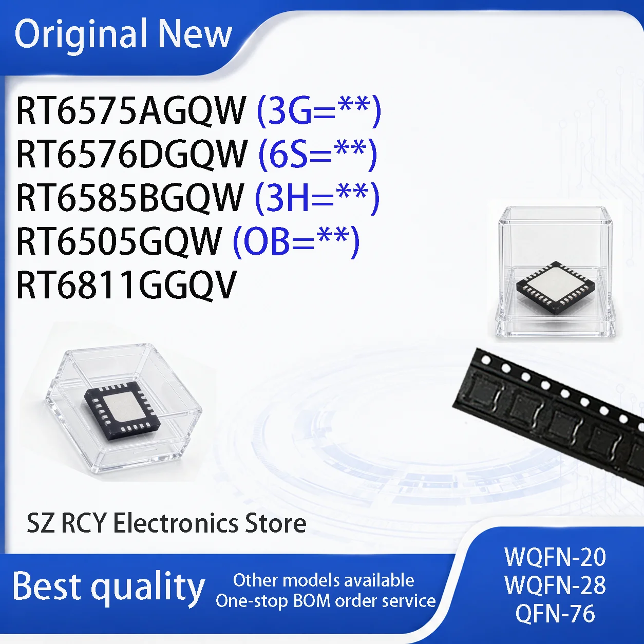 5-30PCS)NEW RT6575AGQW 3G= RT6576DGQW 6S= RT6585BGQW 3H= RT6505GQW OB= RT6811GGQV RT6575A RT6576D RT6585B RT6505 RT6811G IC CHIP