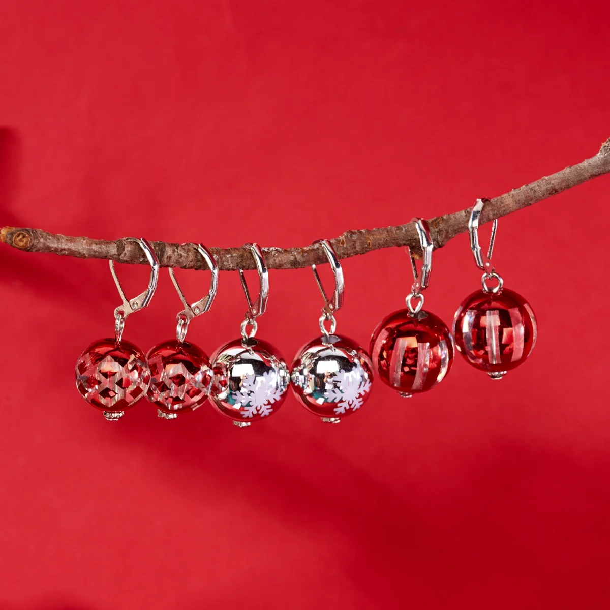 3 Paare/satz Weihnachten Urlaub Glühbirne Ohrringe Schneeflocke Bogen Baum Druck Acryl Ball Ohrring Für Frauen Männer Weihnachten Schmuck