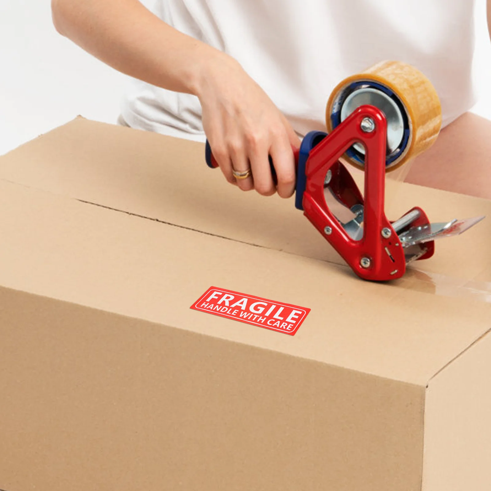 

2 Rolls Fragile Warning Stickers Adhesive Backside Sign Safe Transportation Sticker Clear Large Font Text Decal for Shipping Pac