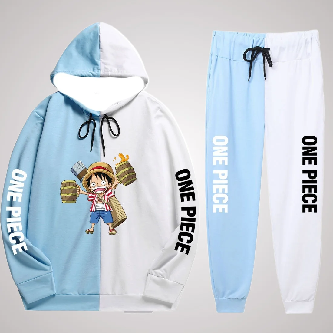 

25 аниме периферийные устройства пиратский король атака гигантский заклинание битвы 3D осенне-зимний уличный комплект с капюшоном для взрослых одинаковые верхние брюки брюки на талии