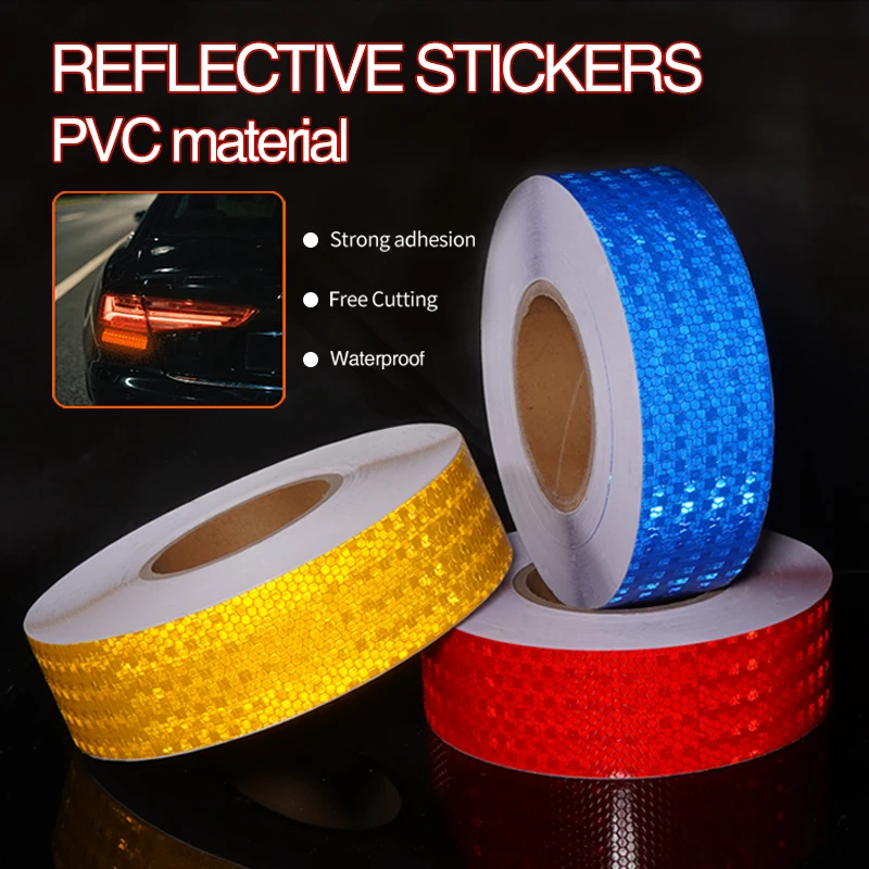 

1-10 м светоотражающие автомобильные наклейки, защитная полоса, белый, красный, флуоресцентный, желтый, оранжевый, водонепроницаемые, прочные клейкие ленты для грузовиков
