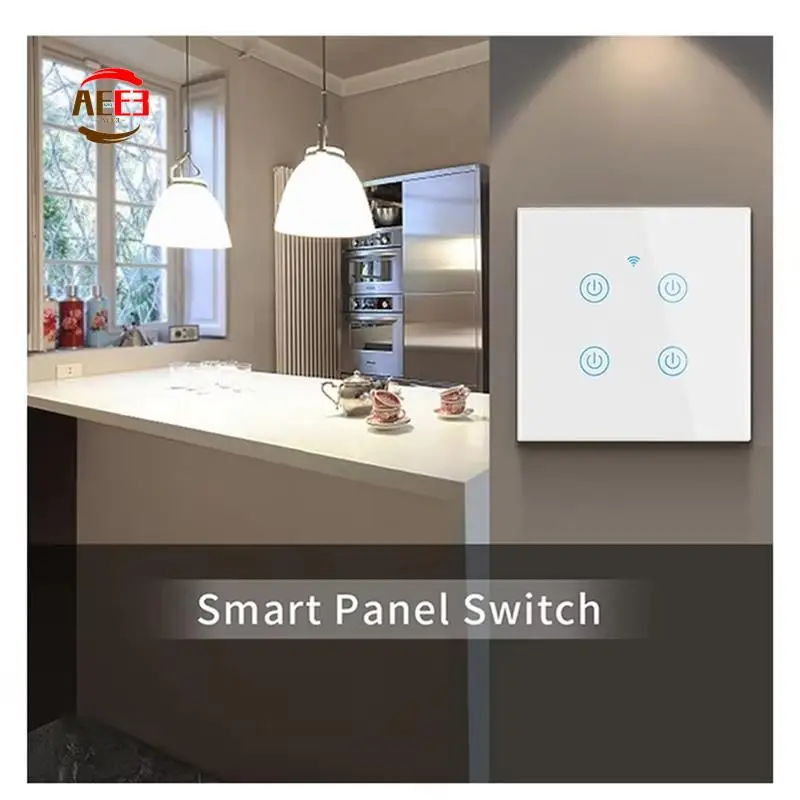 

AEE3-Cerhot Homekit Wi-Fi Smart Switch Touch Key Siri Control 1/2/3/4 Gang Нейтральный и нейтральный нейтральный двойной режим, вилка европейского стандарта