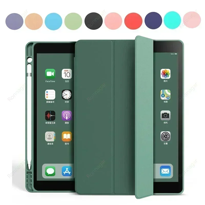 Capa para ipad 10.2 Polegada 2021/2020/2019 (9th/8th/7th) com suporte de lápis capa tablet funda ipad air3 pro 10.5 ipad 9.7 2017 2018