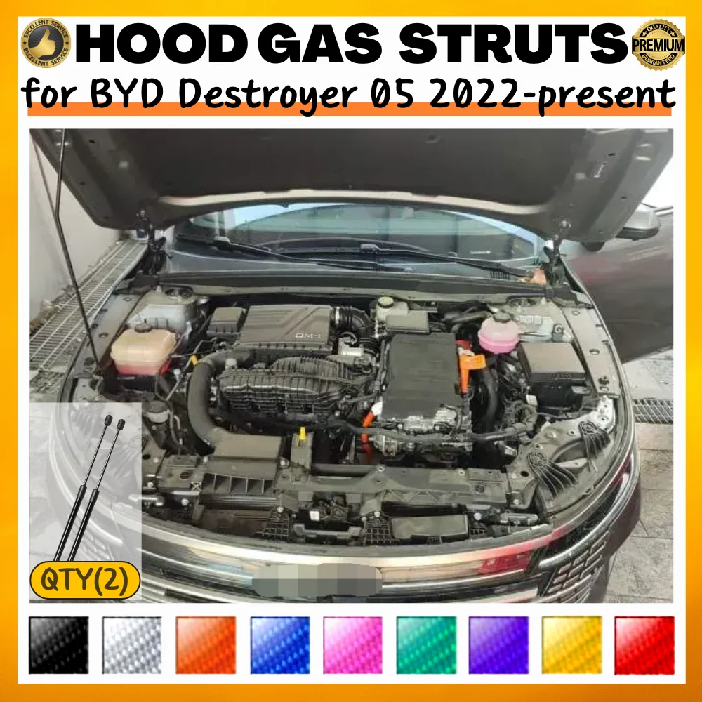 

Qty(2) Hood Struts for BYD Destroyer 05 2022-present for BYD Chazor Front Bonnet Modify Gas Springs Shocks Lift Supports Dampers