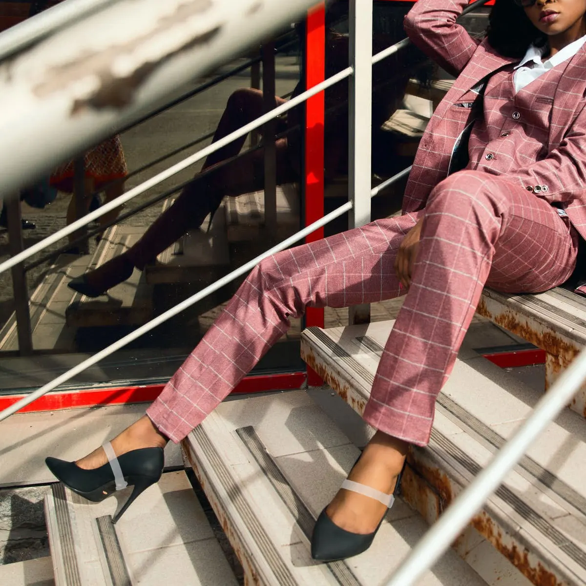 1Pair Stretchy High-Heeled Shoes Straps Anti-Slip Transparent Easy to Take Off Anti-Slip High-Heel Shoe Straps