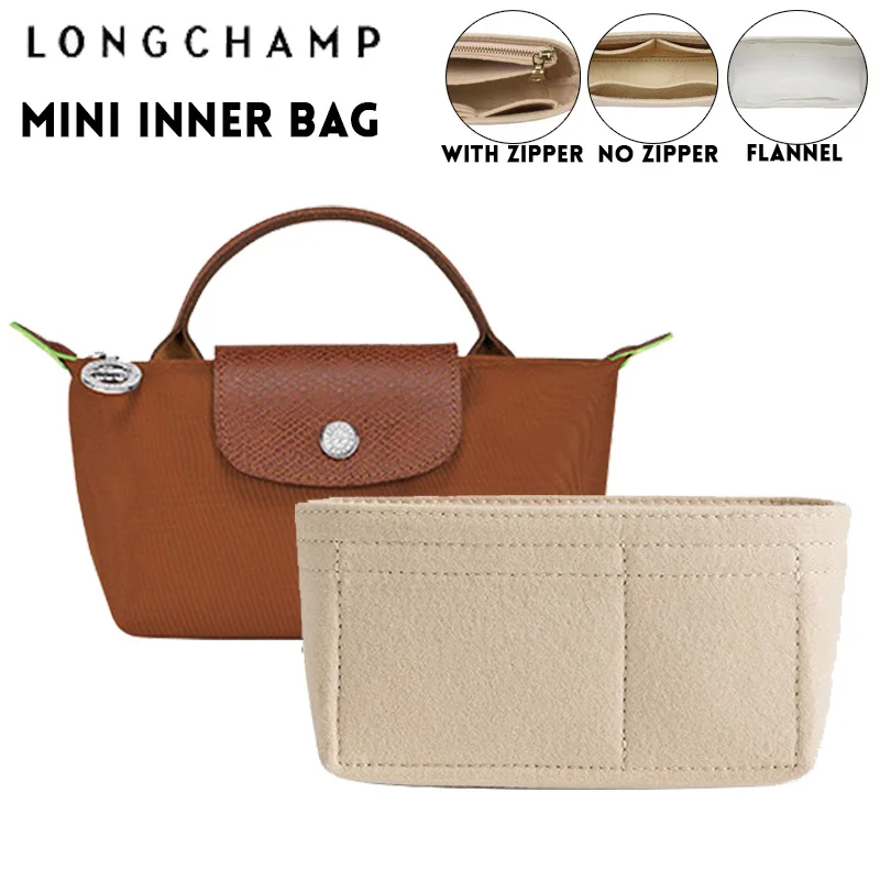 Longchamp Mini Bag Organizador, saco de armazenamento, o forro, feltro bolsa, inserir bolsa, 3 estilos