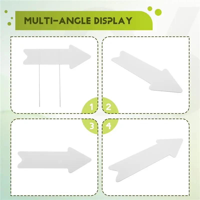 A93E-Outdoor Lawn Signs 5 Pack 17 X 6 Inches White Blank Wedding Directional Yard Signs, Arrow Yard Signs