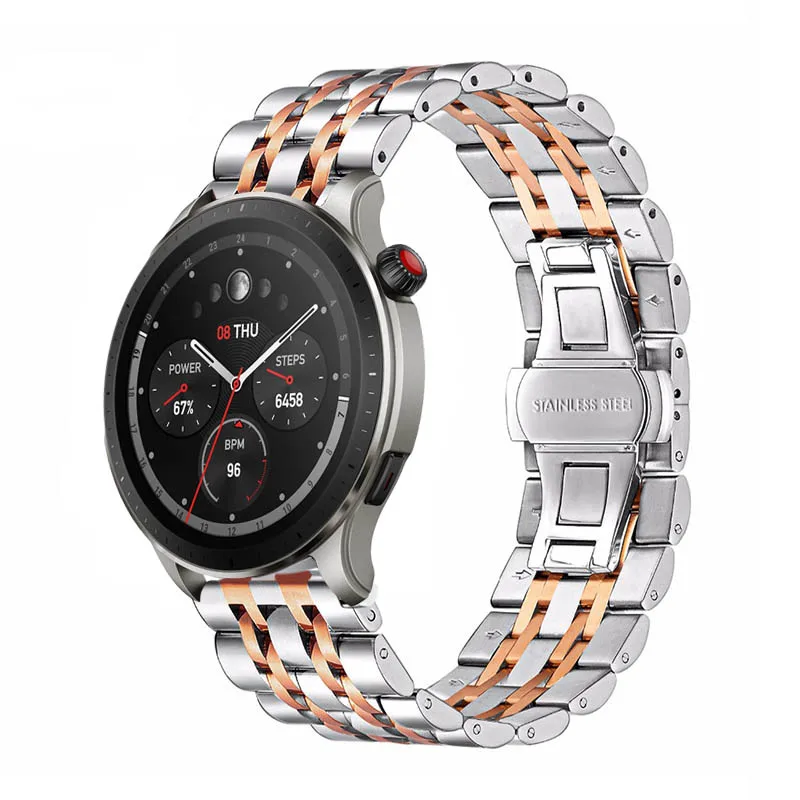 Stainless Steel Strap For Amazfit GTR 4 Band GTR 3 3Pro 42 47mm Metal Bracelet Correa For Amazfit Bip 3/GTS/2/2e/3/2 Mini GTR 2e