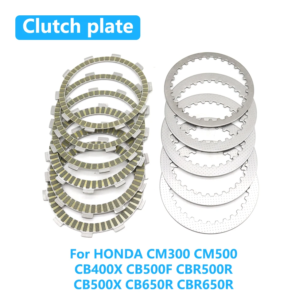 

For HONDA CM300 CM500 CB400X CB500F CBR500R CB500X CB650R CBR650R Motorcycle Clutch Friction Disc Steel Plate Kit Accessories