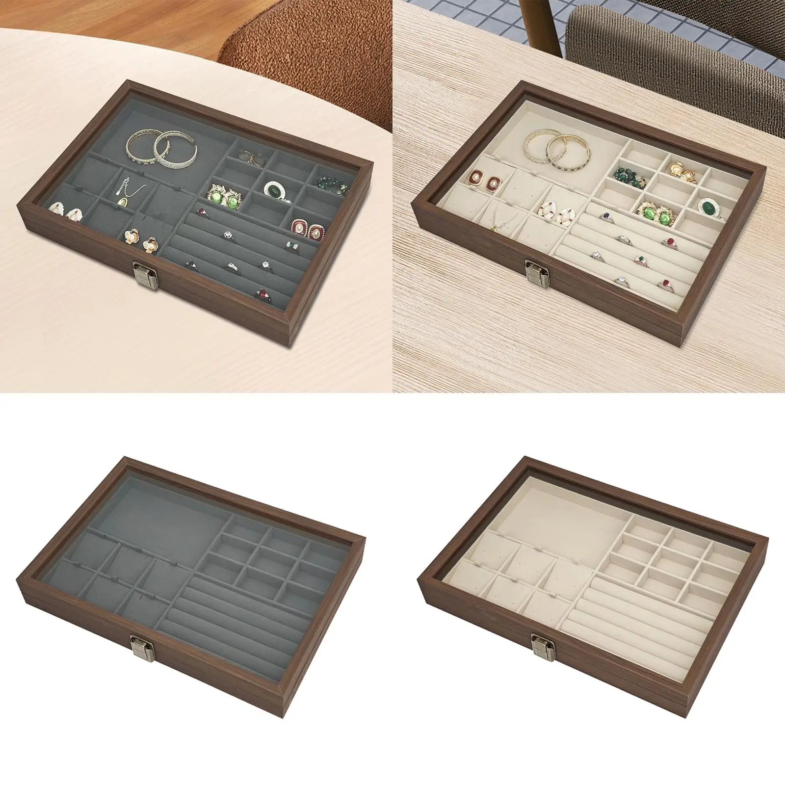 

Jewelry Box Gifts with Dividers Portable Spacious Display for Rings Daughter